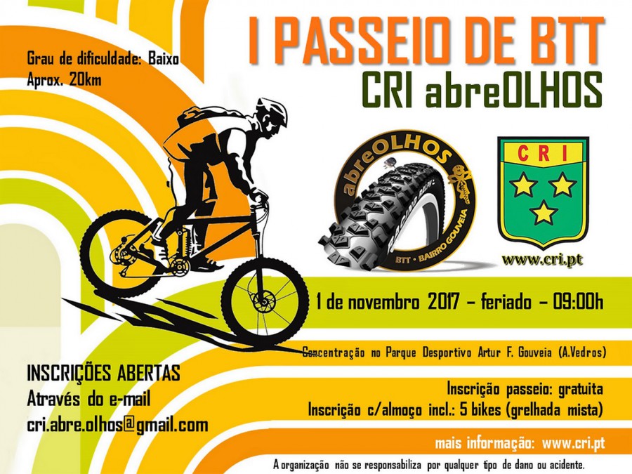 Moita - 1º Passeio de BTT CRI/abreOLHOS Inscrições estão abertas