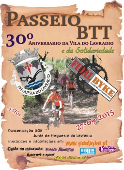 Passeio de BTT comemorativo do 30º Aniversário da Vila do Lavradio Doação de bens alimentares para Instituto dos Ferroviários do Barreiro