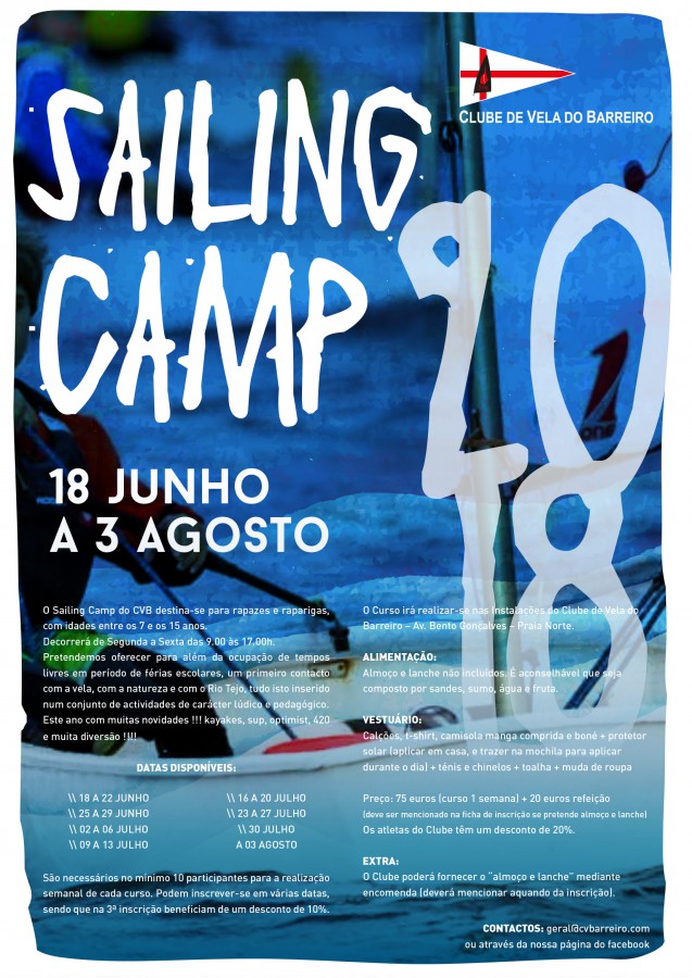 Sailing Camp 2018 – Clube de Vela do Barreiro Inscrições abertas