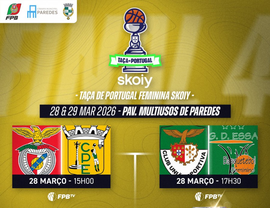 Basquetebol - Taça de Portugal Feminina Skoiy SL Benfica e GDESSA Barreiro marcam encontro na final