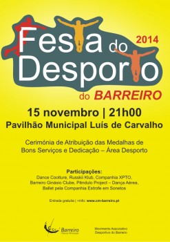 Festa do Desporto no Barreiro Homenagem a Augusto Pereira Valegas com Medalha de Honra