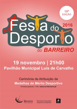 Festa do Desporto no Barreiro reúne nomes da elite dia 19 de novembro no Pavilhão Municipal Luís de Carvalho