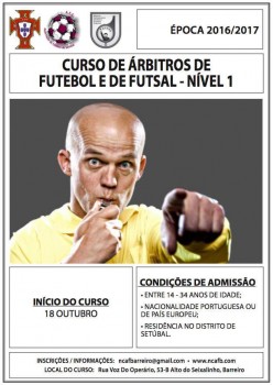 Núcleo de Confraternização dos Árbitros de Futebol do Barreiro Curso de formação de árbitros nível 1 de futebol e ftsal