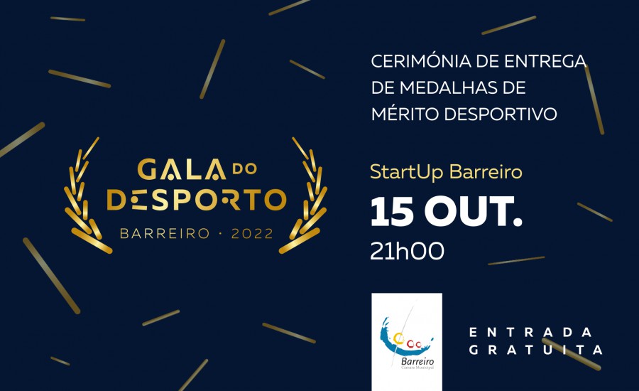 No largo exterior da StartUp Barreiro Gala do Desporto 2022 . Hoje dia 15 de outubro - 21h00