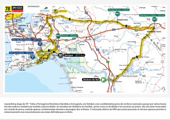 Penúltima etapa da 78.ª Volta a Portugal em Bicicleta começa em Alcácer do Sal Integrada nos eventos de Setúbal Cidade Europeia do Desporto . Palmela meta volante