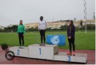 Na Pista Municipal de Atletismo da Sobreda em Almada Bárbara Bejinha do CABB (Moita) 2ª Classificada no Triatlo Técnico Regional