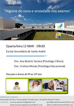 Na Escola Secundária de Santo André - Barreiro Conferência «Higiene do sono e ansiedade nos exames»
