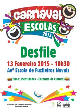 Na Avenida Escola de Fuzileiros Navais - Barreiro Desfile de Carnaval da Comunidade Educativa . Cerca de 3000 mil alunos