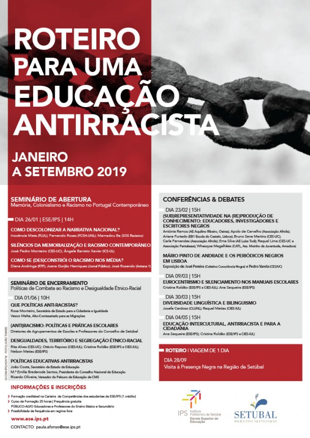 Politécnico de Setúbal inaugura Roteiro para uma Educação Antirracista «Memória, colonialismo e racismo no Portugal contemporâneo» no seminário de abertura
