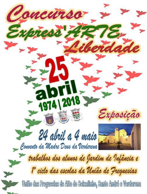 Concurso Express’Arte Liberdade destinado à Comunidade Educativa 1º lugar atribuído ao trabalho da turma da Sala Verde do JI nº2 do Barreiro