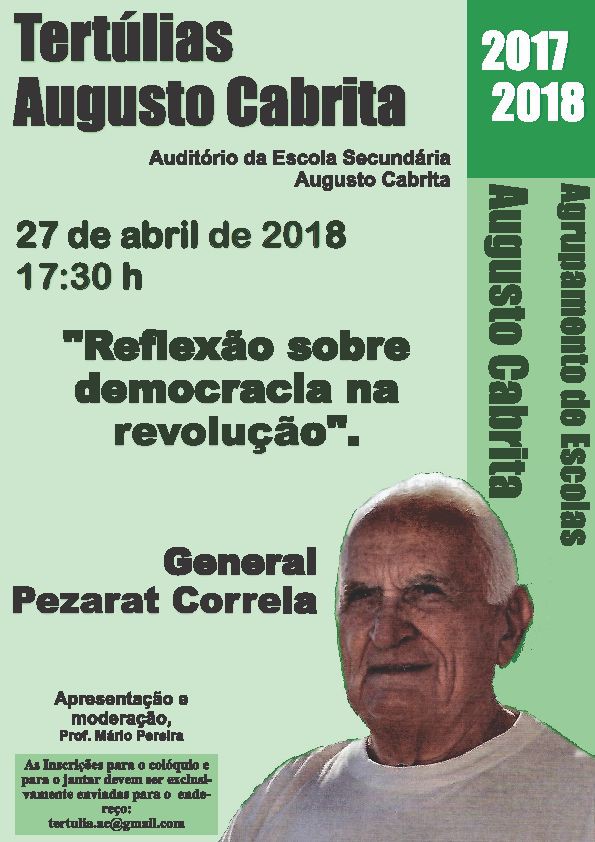 BARREIRO - Tertúlias Augusto Cabrita Reflexão sobre democracia na revolução