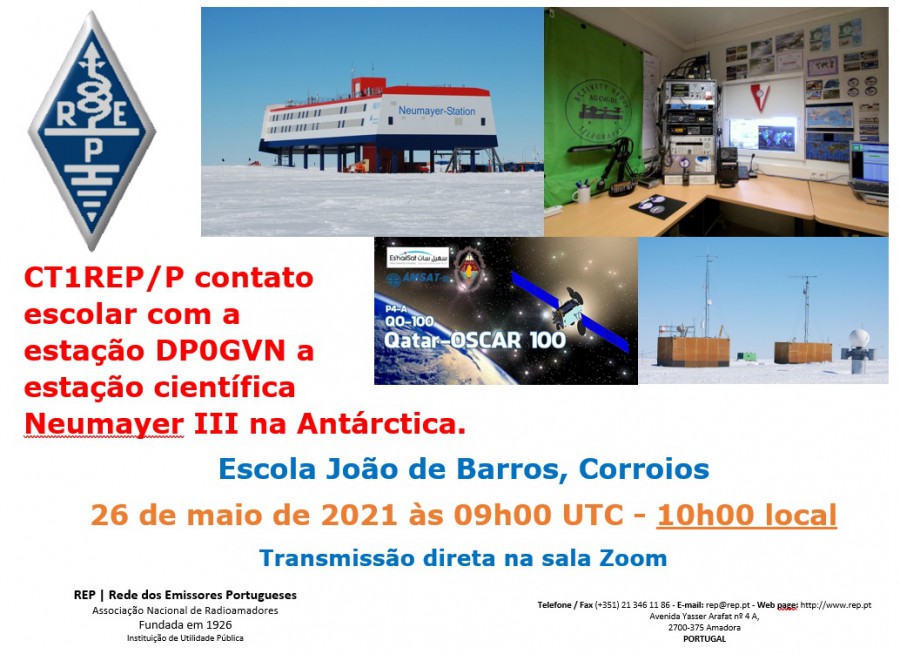 Escola Secundária João de Barros em Corroios - Seixal Vai estabelecer contacto rádio via satélite com a Estação na Antártida