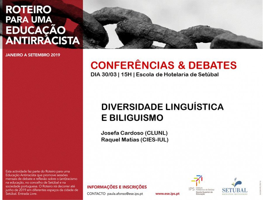 Quarta sessão do Roteiro para uma Educação Antirracista Politécnico de Setúbal debate diversidade linguística nas escolas