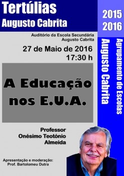 Barreiro – «A Educação nos EUA» em debate na próxima Tertúlia Augusto Cabrita