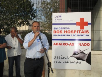 Total oposição à criação do Grupo Hospitalar da Península de Setúbal afirmou Francisco Lopes, cabeça de lista da CDU no distrito