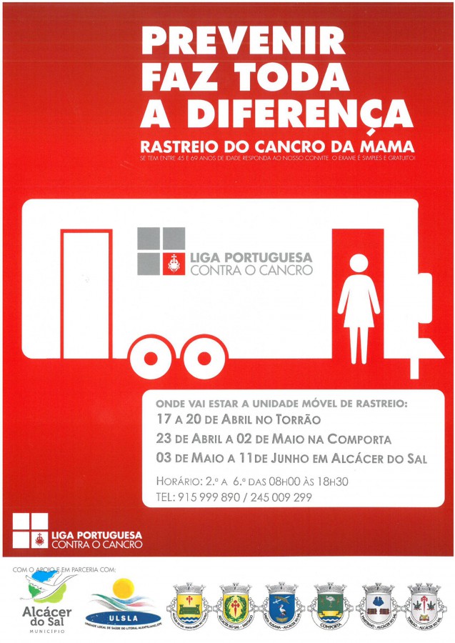 Avança para a 6ª volta no concelho de Alcácer do Sal Rastreio do Cancro da Mama