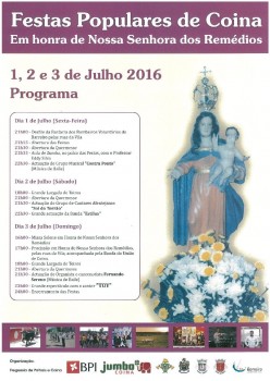 Festas Populares de Coina – Barreiro Espectáculo com o cantor Toy no encerramento