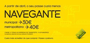 Novo sistema tarifário de transportes a vigorar na AML NAVEGANTE +65