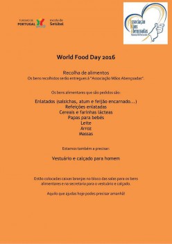 AMA- Associação Mãos Abençoadas de Setúbal Promove Campanha de apoio ao «World Food Day 2016»