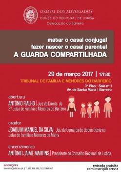 No Auditório da Biblioteca Municipal do Barreiro Conferência «Matar o casal conjugal – Fazer nascer o casal parental: a guarda compartilhada»