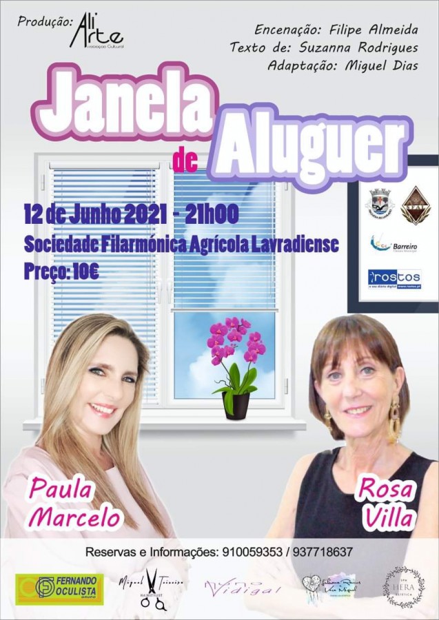 Teatro na SFAL – Lavradio / Barreiro «Janela de Aluguer» com Paula Marcelo e Rosa Villa
