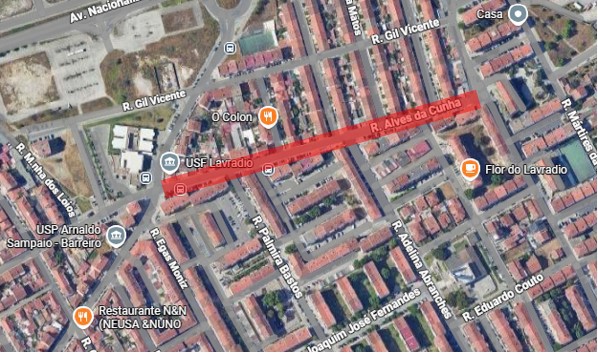 Barreiro - No Lavradio por um período previsível de cinco dias. Corte total do trânsito rodoviário na Rua Alves da Cunha . Dia 31 agosto