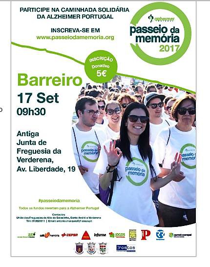 «Passeio da Memória 2017» no Barreiro Caminhada Solidária dia 17 de Setembro