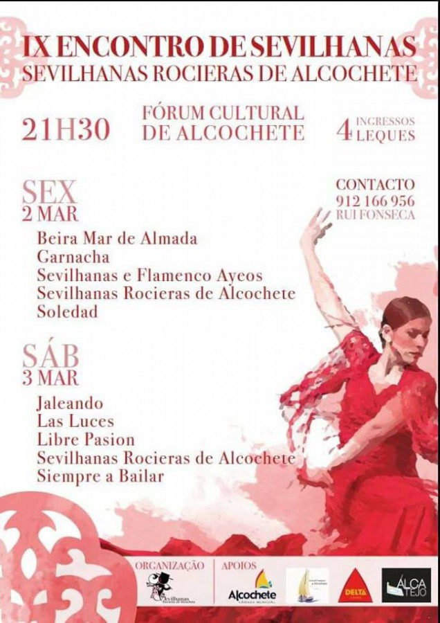 No Fórum Cultural de Alcochete IX Encontro Nacional de Escolas de Danças Sevilhanas