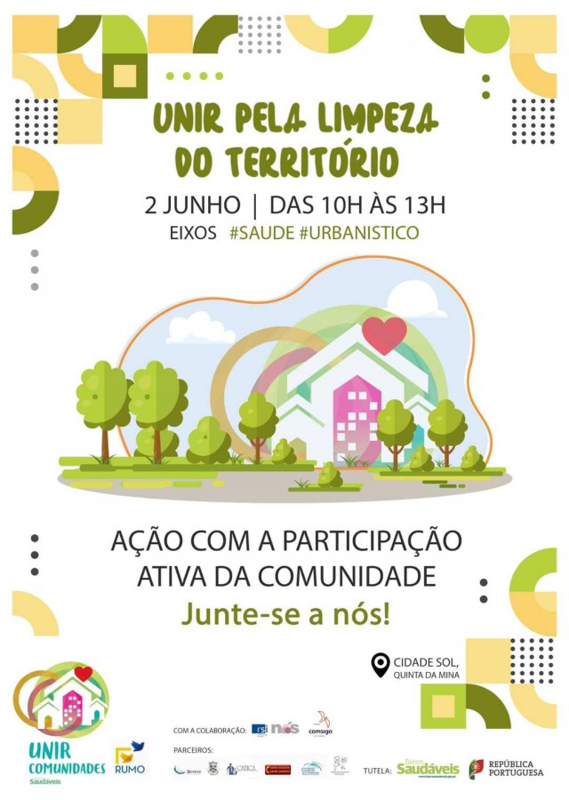 Barreiro - Projeto Unir Comunidades / Bairros Saudáveis Ação de limpeza de espaços públicos comuns na Cidade Sol - Quinta da Mina.