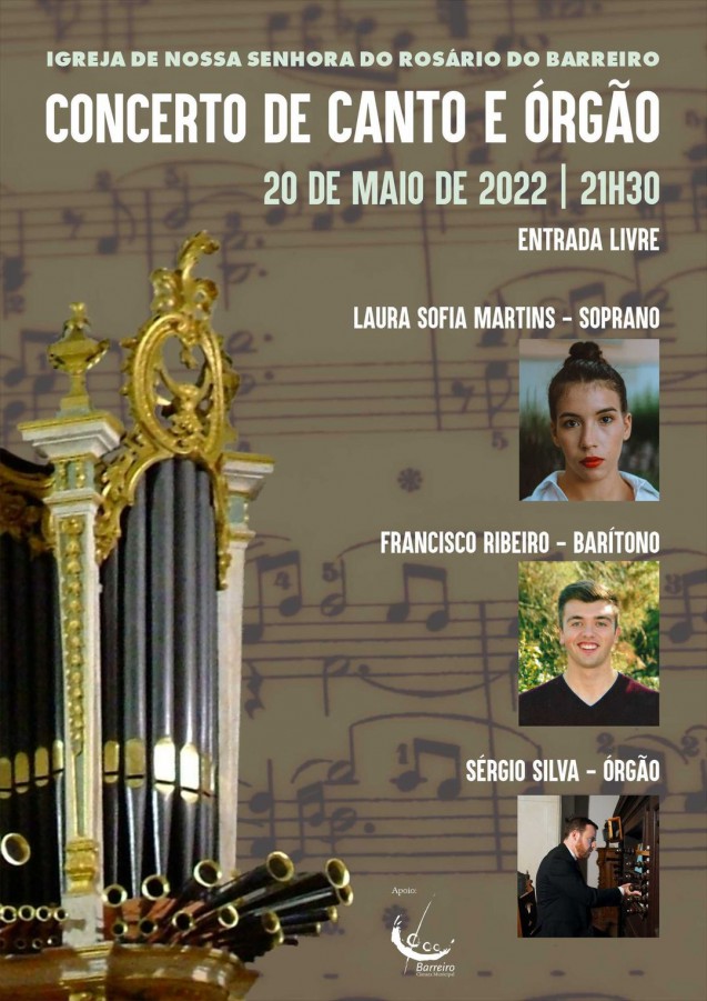 Na Igreja de Nª Srª do Rosário - Barreiro Concerto de Canto e Órgão