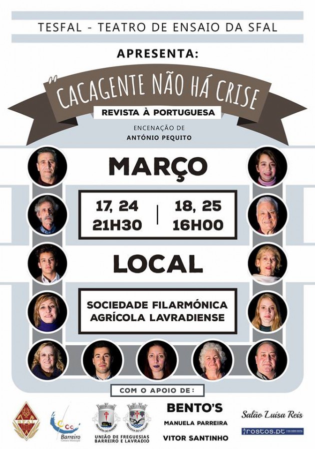 Barreiro - Tesfal / Teatro de Ensaio da SFAL Estreia nova revista «Cacagente não há crise»