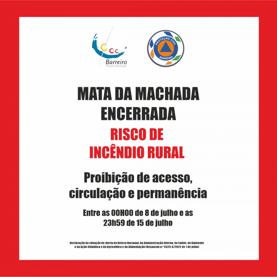 Mata da Machada - Barreiro Proibição de acesso, circulação e permanência