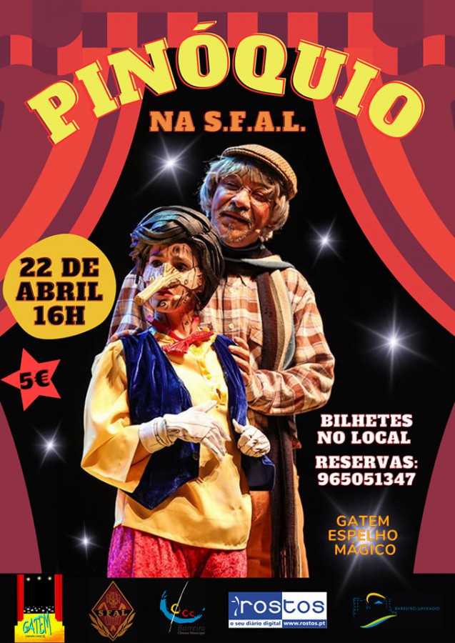 BARREIRO / LAVRADIO - Na SFAL - Sociedade Filarmónica Agrícola Lavradiense GATEM – Espelho Mágico apresenta «𝗣𝗜𝗡𝗢́𝗤𝗨𝗜𝗢 - O Musical »