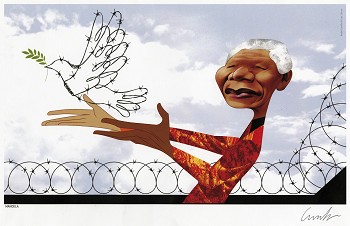 Artista Colombiano vence grande prémio PortoCartoon 2014 André Carrilho ganha Prémio com caricatura de Mandela