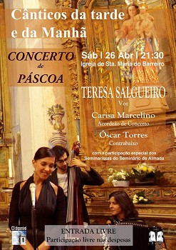 Concerto da Páscoa no Barreiro Teresa Salgueiro na Igreja de Santa Maria