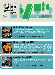 BB Blues Fest na Baixa da Banheira - Moita Cartaz variado entre o novo blues americano, inglês, espanhol e português