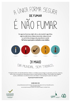 Dia Mundial Sem Tabaco – 31 de Maio Comissão de Tabagismo da Sociedade Portuguesa de Pneumologia alerta: «A única forma segura de fumar é não fumar»