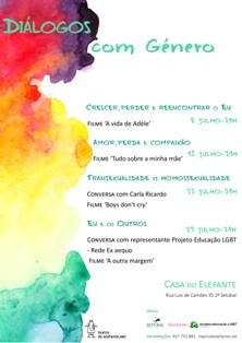 Diálogos sobre Identidade de Género em Setúbal Conversas informais e filmes sobre os temas da orientação sexual e identidade de Género