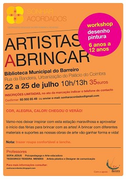 Barreiro - Ateliê de férias Artistas a Brincar Projecto Sonhar Acordados