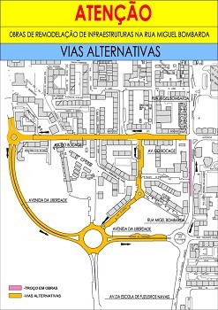 BARREIRO - RUA MIGUEL BOMBARDA TRABALHOS DE REMODELAÇÃO DE INFRAESTRUTURAS Circulação de Trânsito Condicionada a partir de hoje