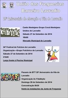 União das Freguesias de Barreiro e Lavradio Comemora 29º Aniversário da Vila do Lavradio