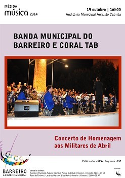 No Auditório Municipal Augusto Cabrita «Concerto de homenagem aos militares de Abril»