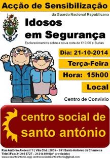 Centro Social de Santo António - Barreiro Acção de Sensibilização sobre a nova nota de € 10,00 e Burlas em geral