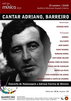 No Barreiro - Concerto de homenagem a Adriano Correia de Oliveira «Cantar Adriano, Barreiro»