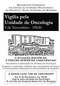 Vigília junto ao Hospital do Barreiro Em defesa da Unidade de Oncologia