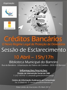 Sessão de Esclarecimento no Barreiro ‘Créditos Bancários’