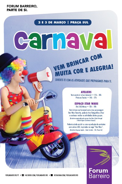 Carnaval no Forum Barreiro Muita alegria e muita cor este fim-de-semana