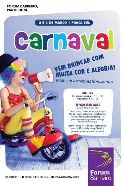 Carnaval no Forum Barreiro Muita alegria e muita cor este fim-de-semana