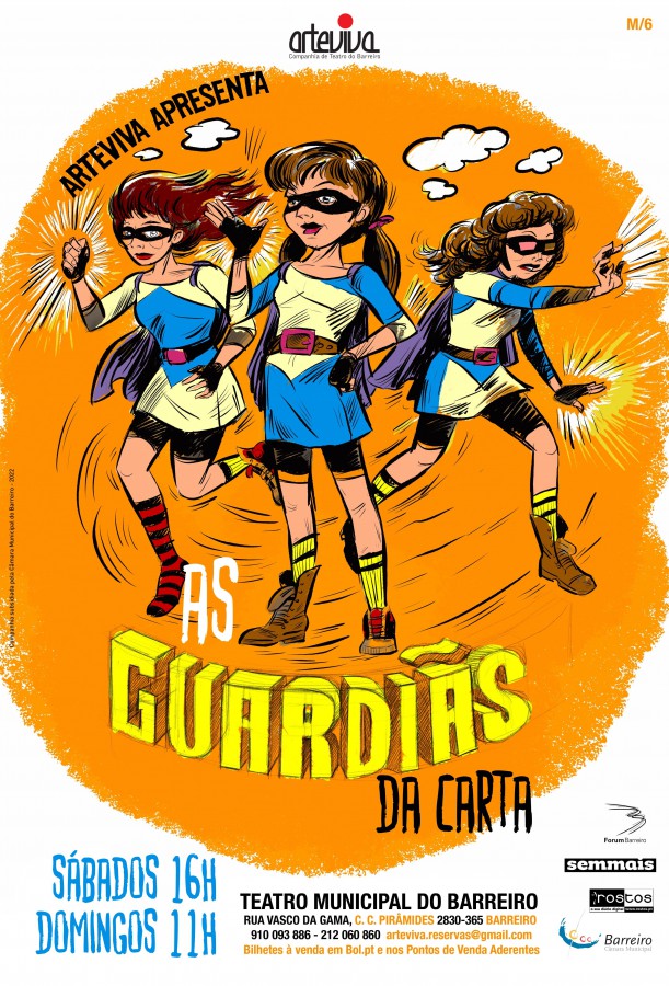 No Teatro Municipal do Barreiro AS GUARDIÃS DA CARTA de Paula Gomes Magalhães . 12 FEVEREIRO -16h00