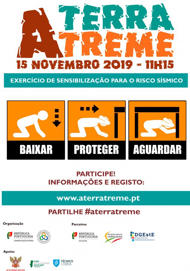 Exercício Nacional de Sensibilização para o Risco Sísmico A TERRA TREME . Hoje 15 de novembro, às 11:15 horas